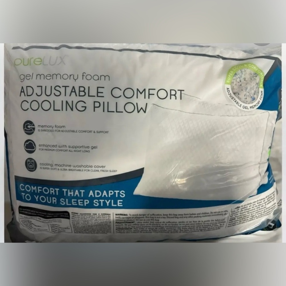 Purelux Gel Memory Foam Pillow, 2-pack, Queen
Adjustable Comfort Cooling Pillow